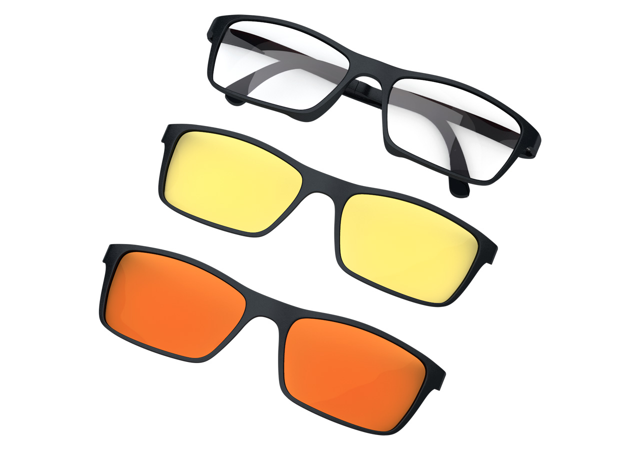 משקפיים חוסמות אור כחול 2 ב-1 | גם עדשות 50% סינון וגם עדשות 100% סינון שניתנות להחלפה | משקפי Blueblockers Defendershield 2 in 1 |